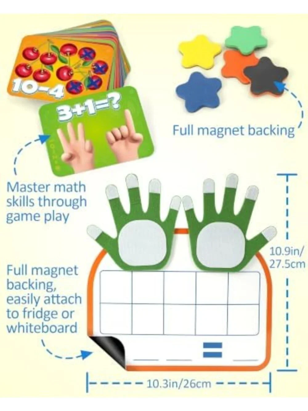 Montessori Math Manipulatives - Magnetic Counting Blocks & Dry Erase Board Toy